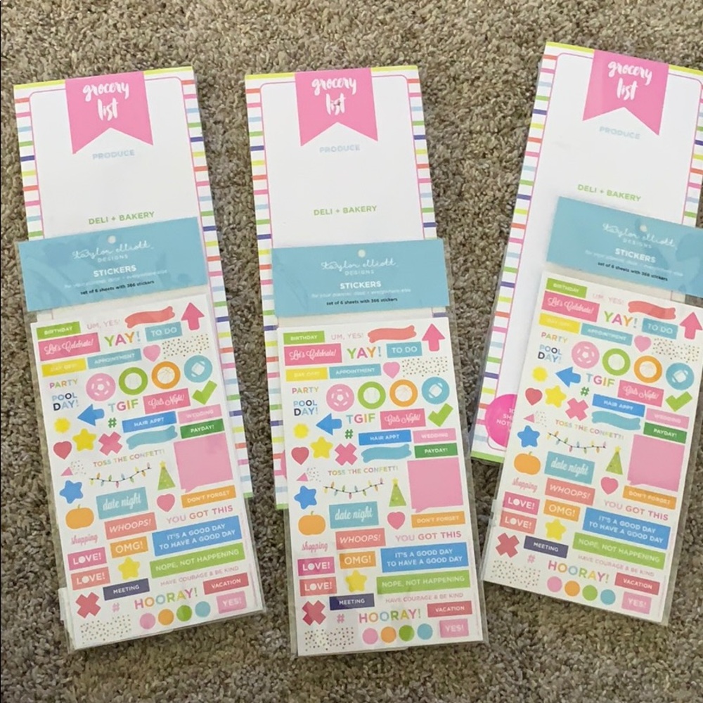 Grocery List and stickers by Taylor Elliott